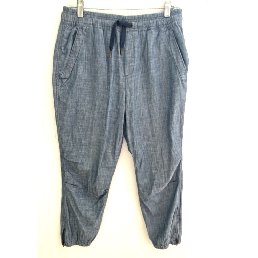POLO RALPH LAUREN Chambray Blue Denim Pull on Jogger Pants Drawstring Size M